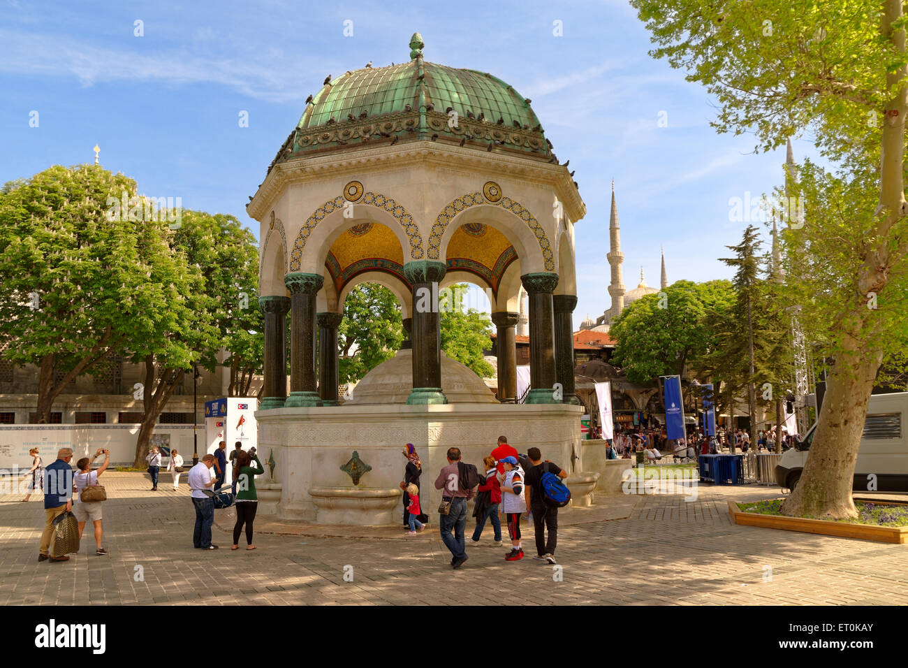 Der deutsche Brunnen, Sultanahmet-Platz, Istanbul, Türkei. Stockfoto
