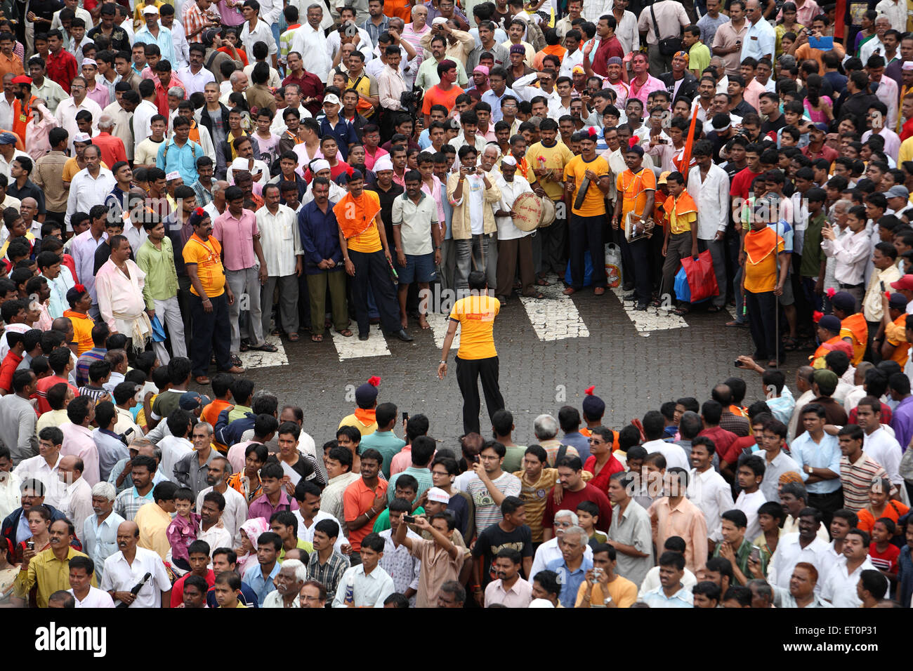Street Performance, Ganesh Festival, Bombay, Mumbai, Maharashtra, Indien Stockfoto