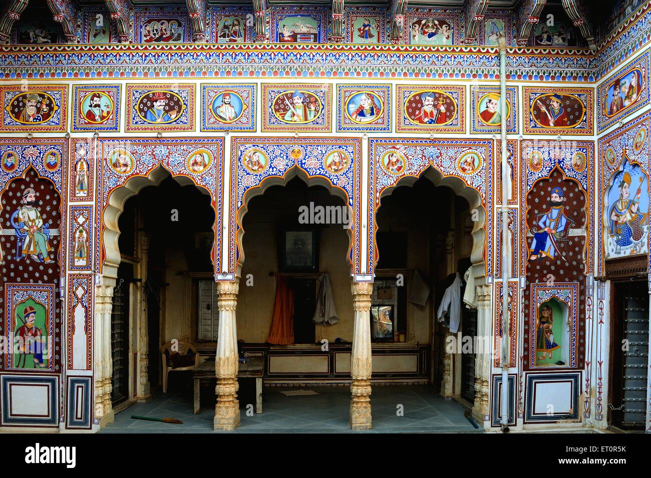 Gemälde; Fatehpur Shekhawati; Rajasthan; Indien Stockfoto