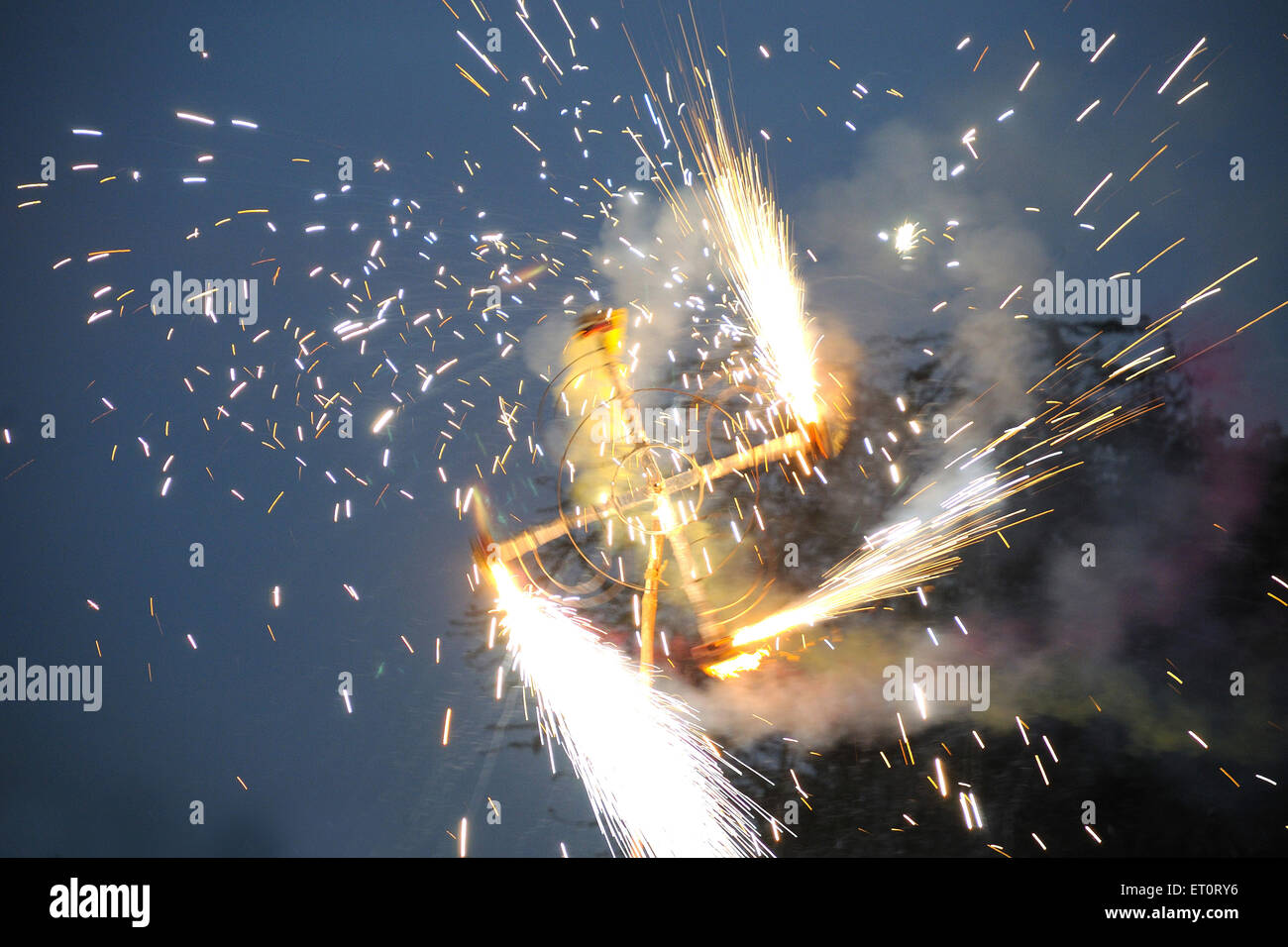 Feuerwerk; Rajasthan; Indien Stockfoto
