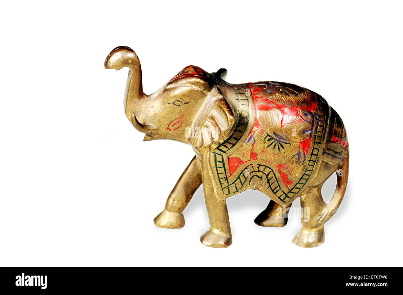 Handwerk; Elefant auf weißem Hintergrund; Indien Stockfoto