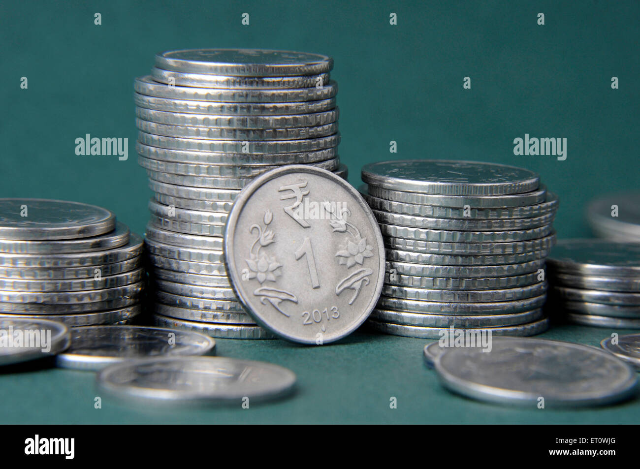 Konzept der indischen Münze eine Rupie Stockfoto