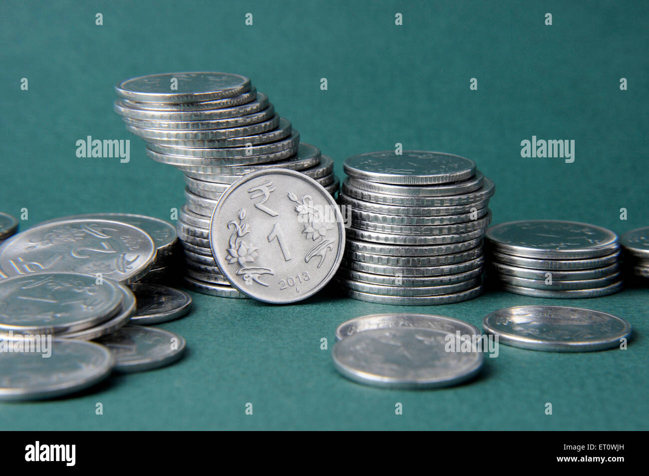 Konzept der indischen Münze eine Rupie Stockfoto