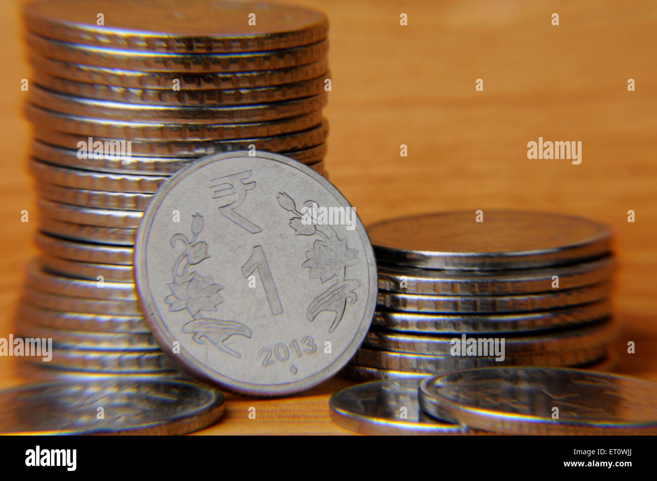 Konzept der indischen Münze eine Rupie Stockfoto