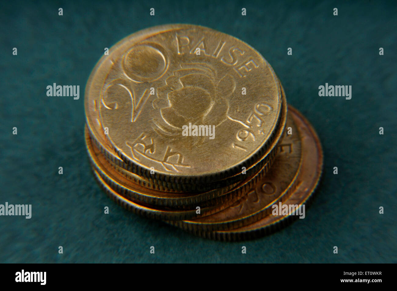 Konzept der alten indischen Münzen Stockfoto