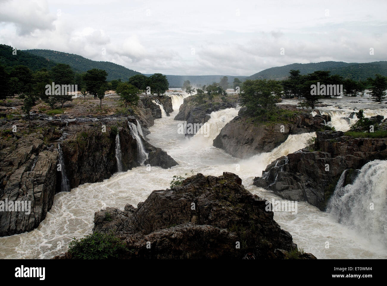 Hogenakkal fällt; Tamil Nadu; Indien Stockfoto