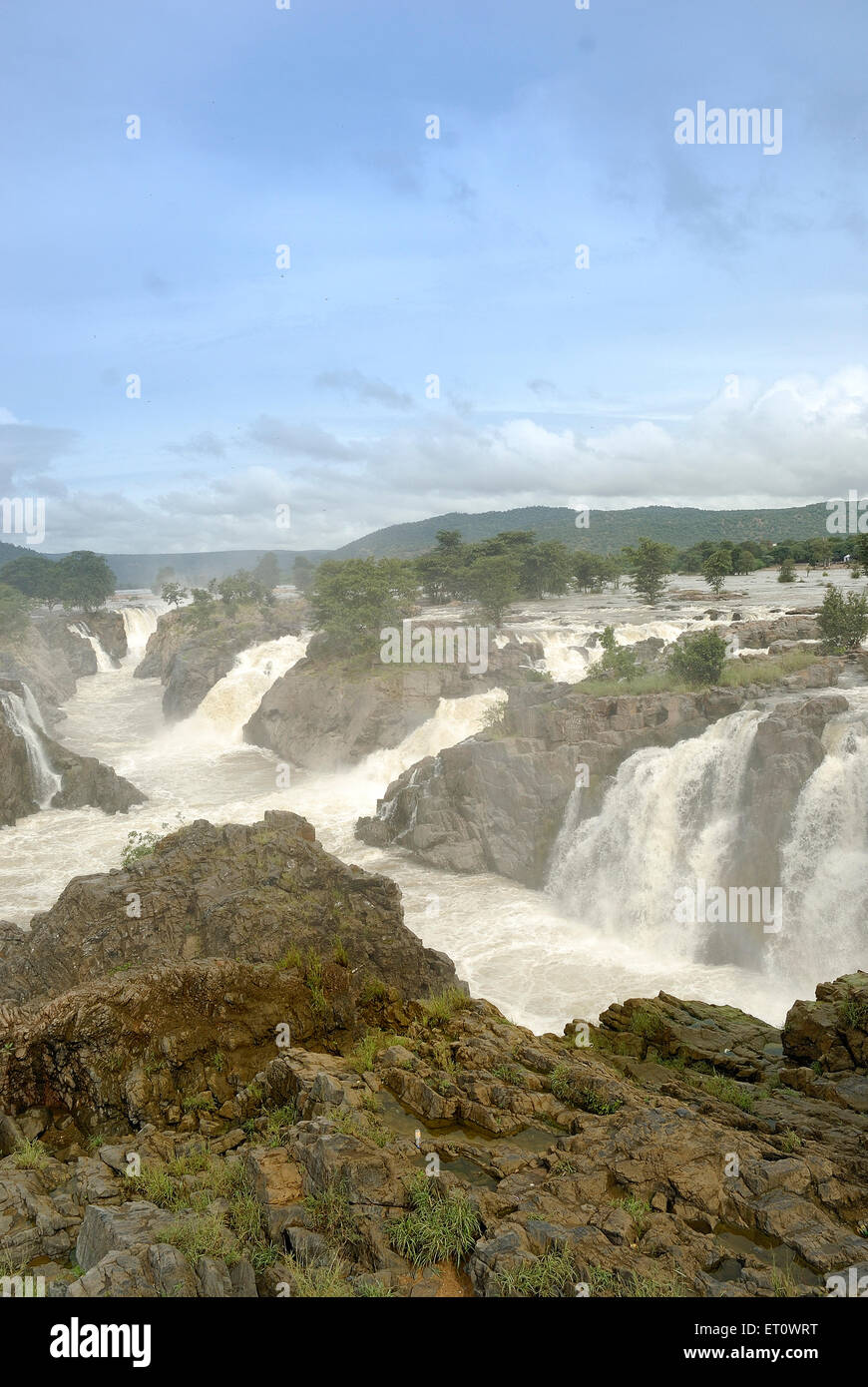 Hogenakkal fällt; Tamil Nadu; Indien Stockfoto