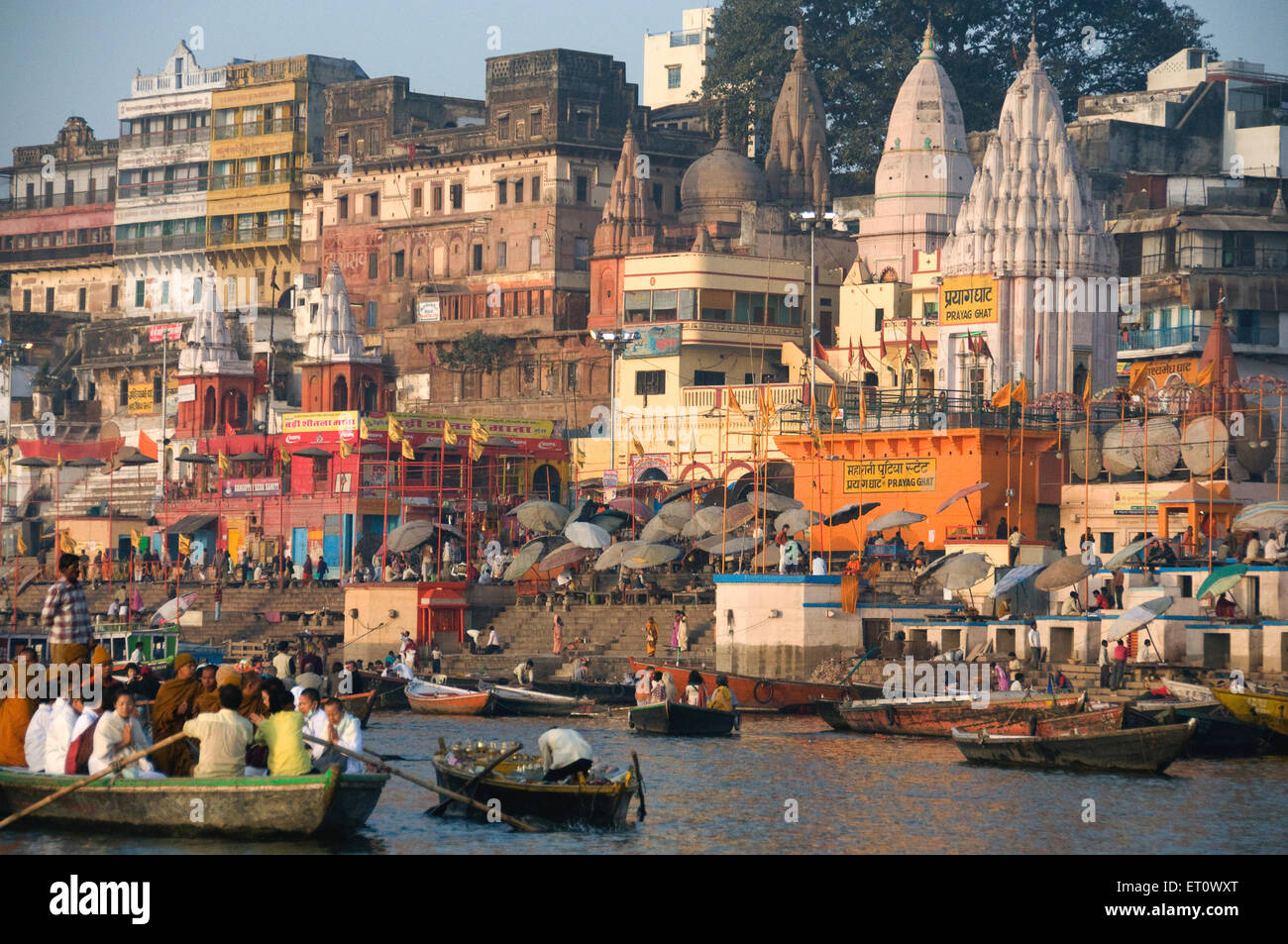 Prayag Ghat am Fluss Ganga Ganges; Uttar Pradesh; Indien Stockfoto