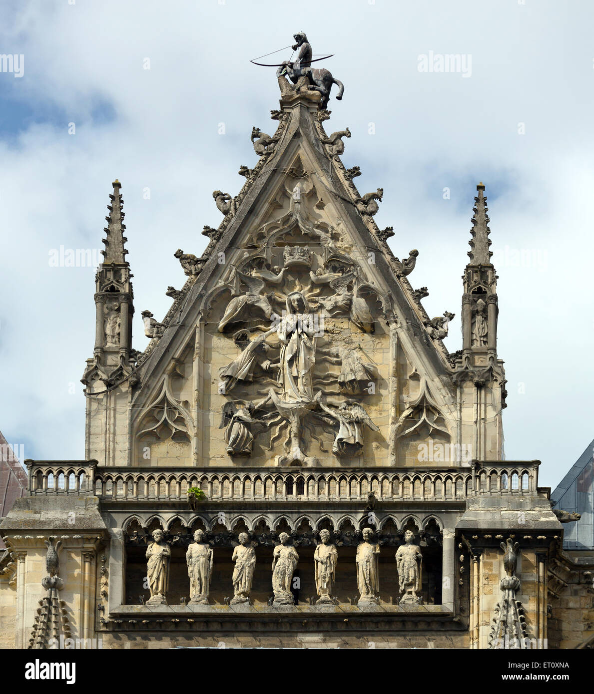 Reims, Frankreich, Fassade Detail der Kathedrale Notre-Dame von Reims Stockfoto