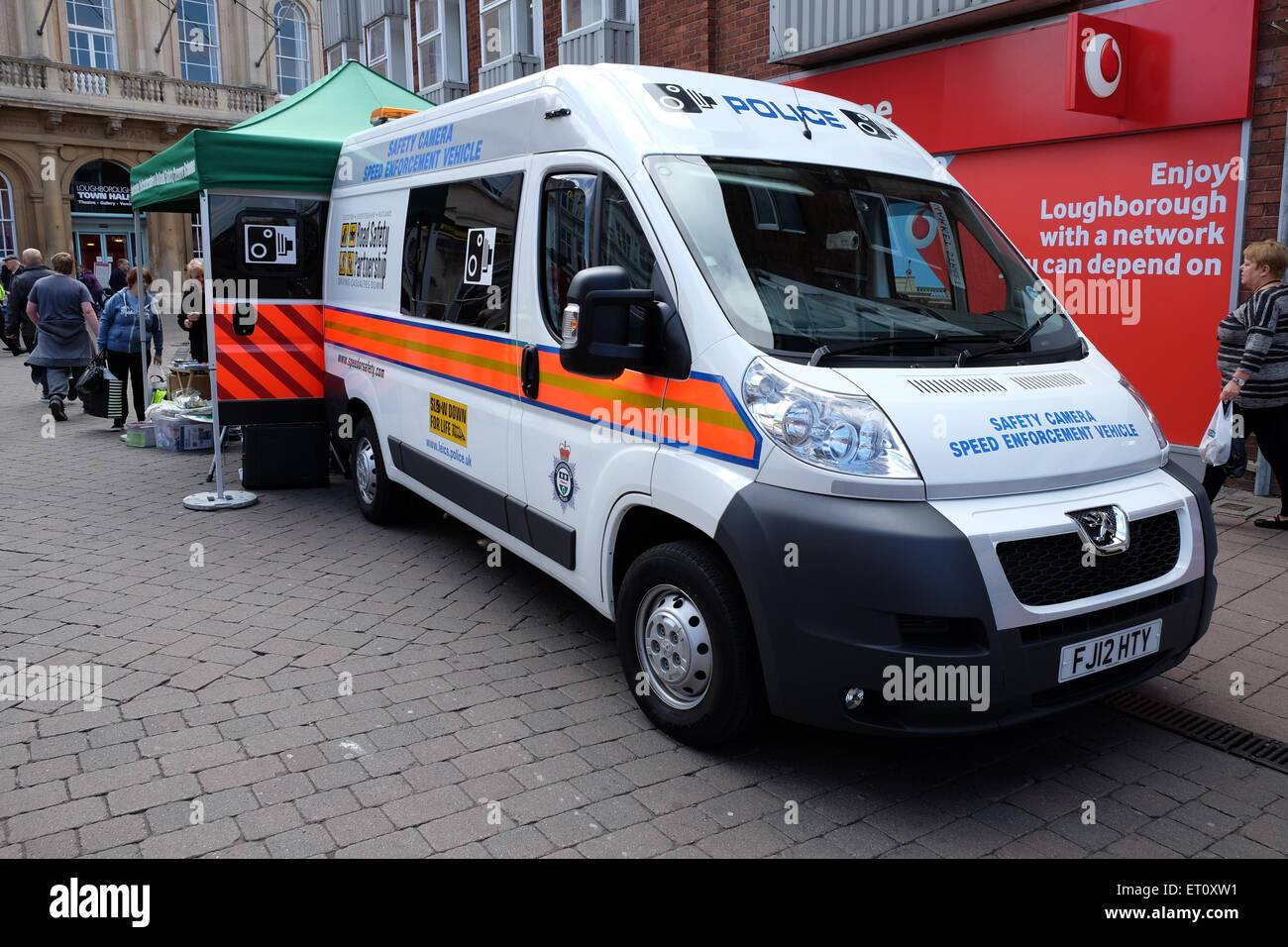 Leicestershire Polizei die Sicherheit im Straßenverkehr in Loughborough Abschaltdruck Stockfoto