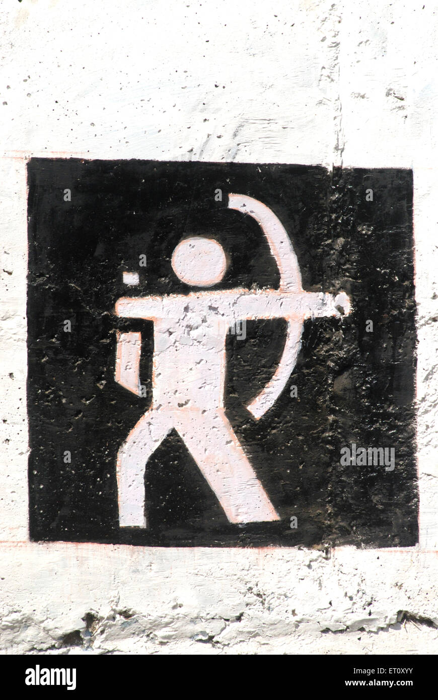 Bogenschießen Sport Piktogramm Symbol Symbol Designkunst Stockfoto