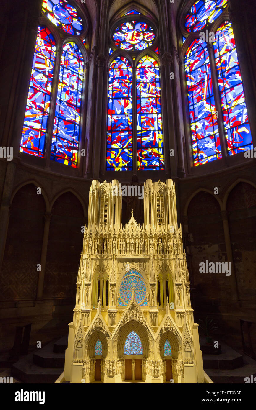 Reims, Frankreich, Modell von der Kathedrale Notre-Dame von Reims Stockfoto