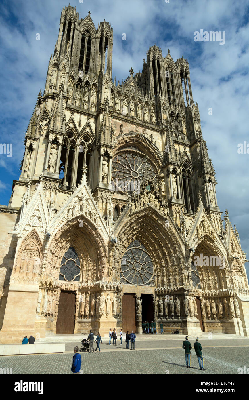 Reims, Frankreich, Kathedrale Notre-Dame von Reims im Zentrum Stadt Stockfoto