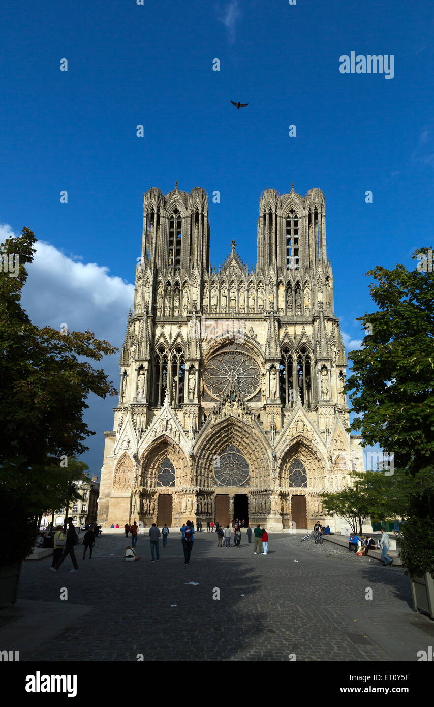 Reims, Frankreich, Kathedrale Notre-Dame von Reims im Zentrum Stadt Stockfoto