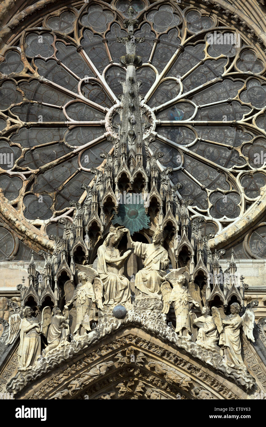 Reims, Frankreich, Kathedrale Notre-Dame von Reims im Zentrum Stadt Stockfoto
