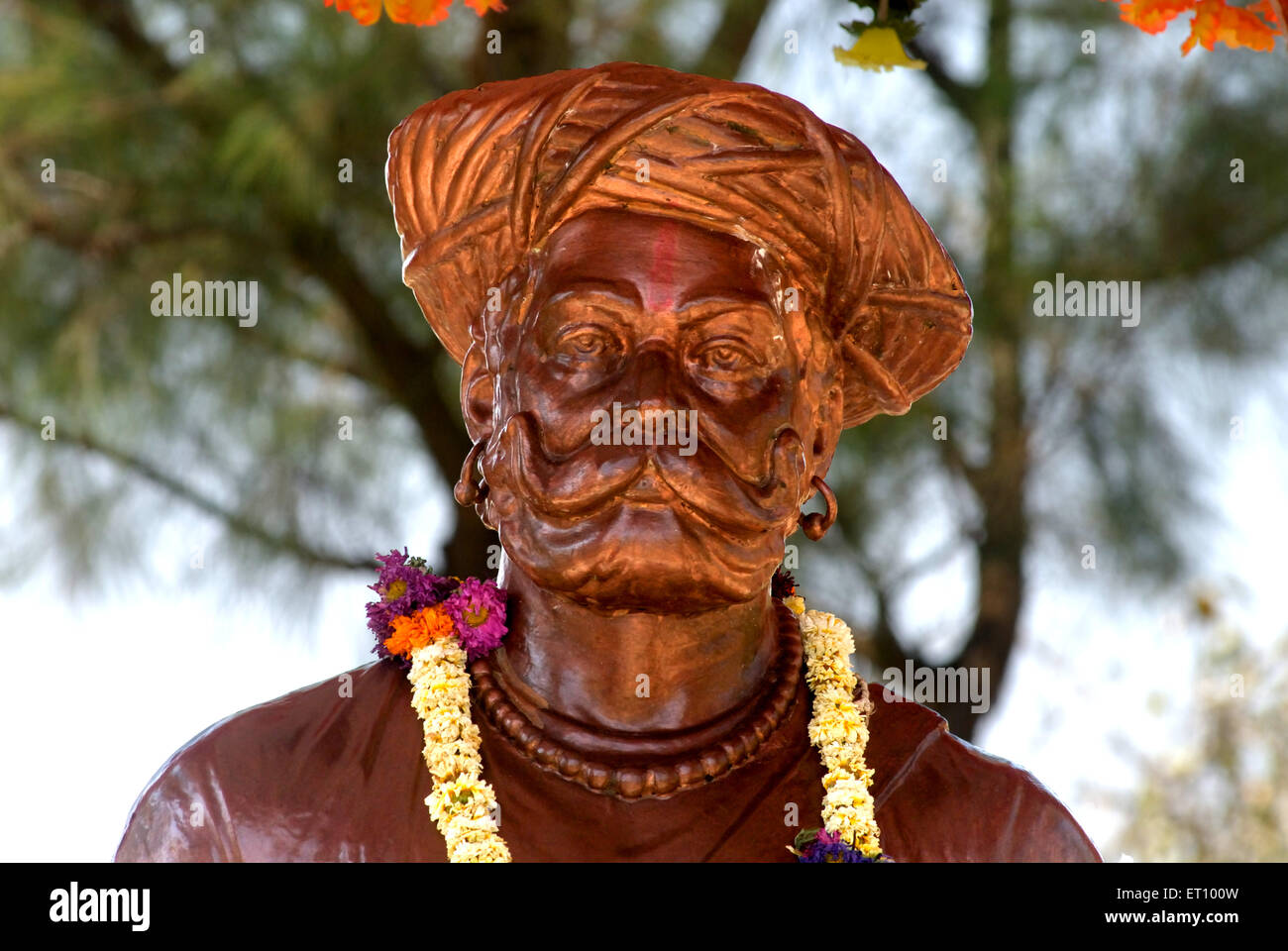 Statue von Tanaji Malsure Malusare; Pune; Maharashtra; Indien Stockfoto