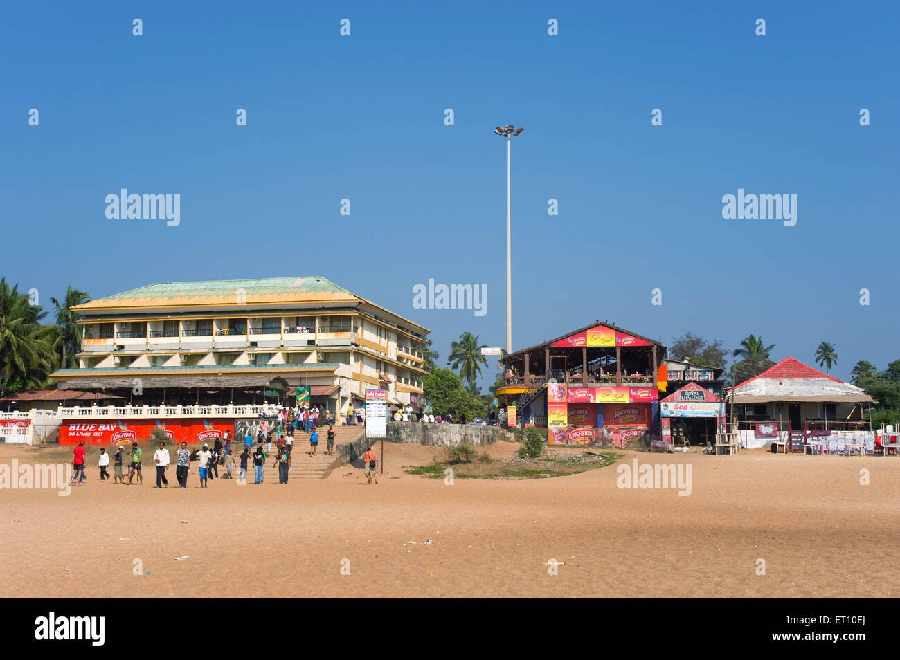 Hotelrestaurant und Bar in Calangute Beach; Goa; Indien Stockfoto
