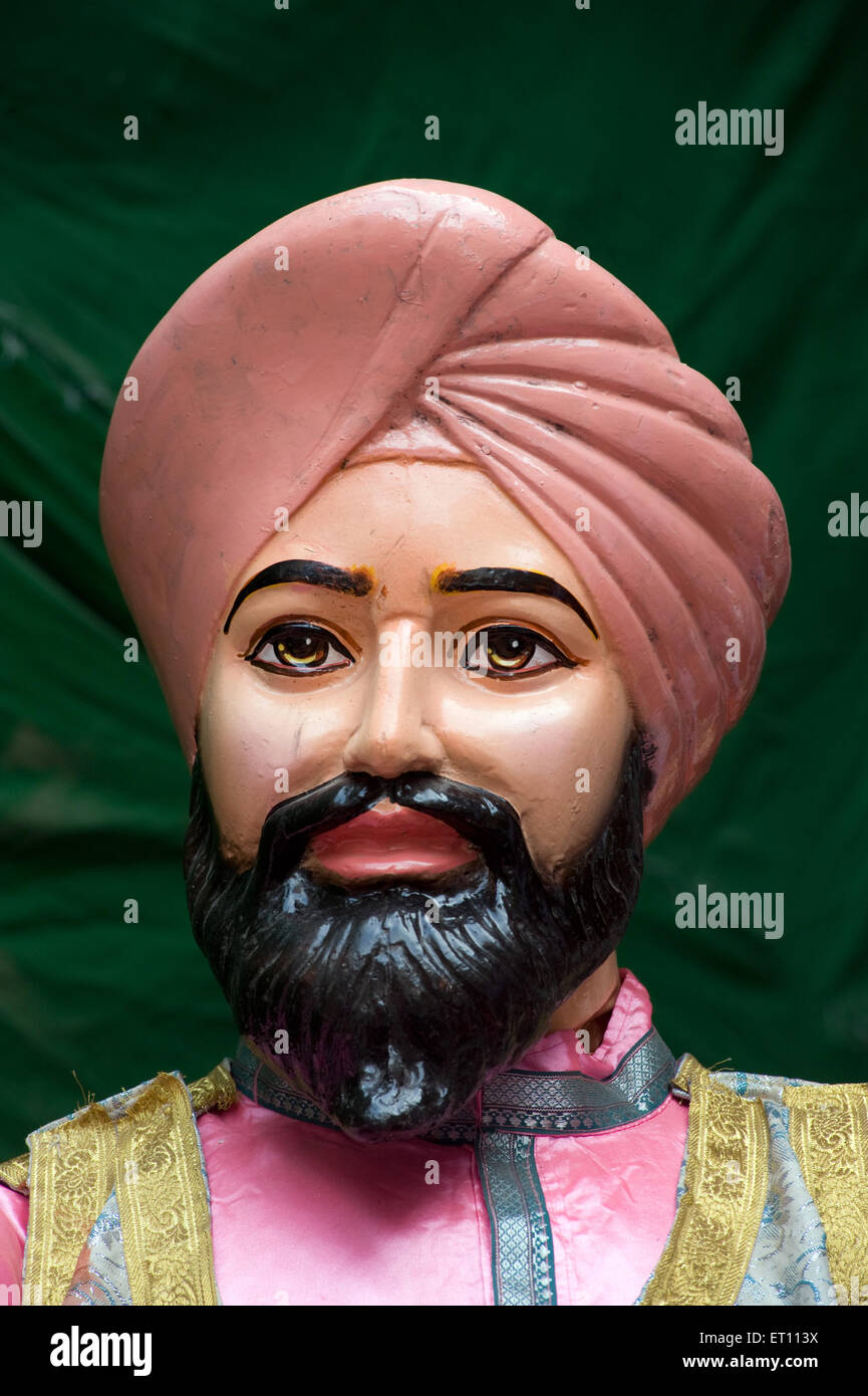 Statue von Sikh man Ganpati Festival Pune Maharashtra Indien Asien Stockfoto