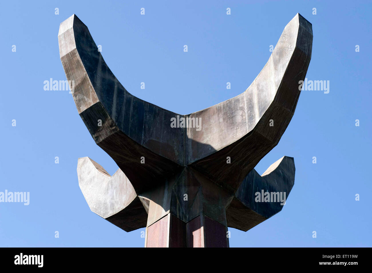 Portugiesische Kolonialherrschaft Symbol Skulptur auf Azad Maidan Panjim Goa Indien Asien Stockfoto