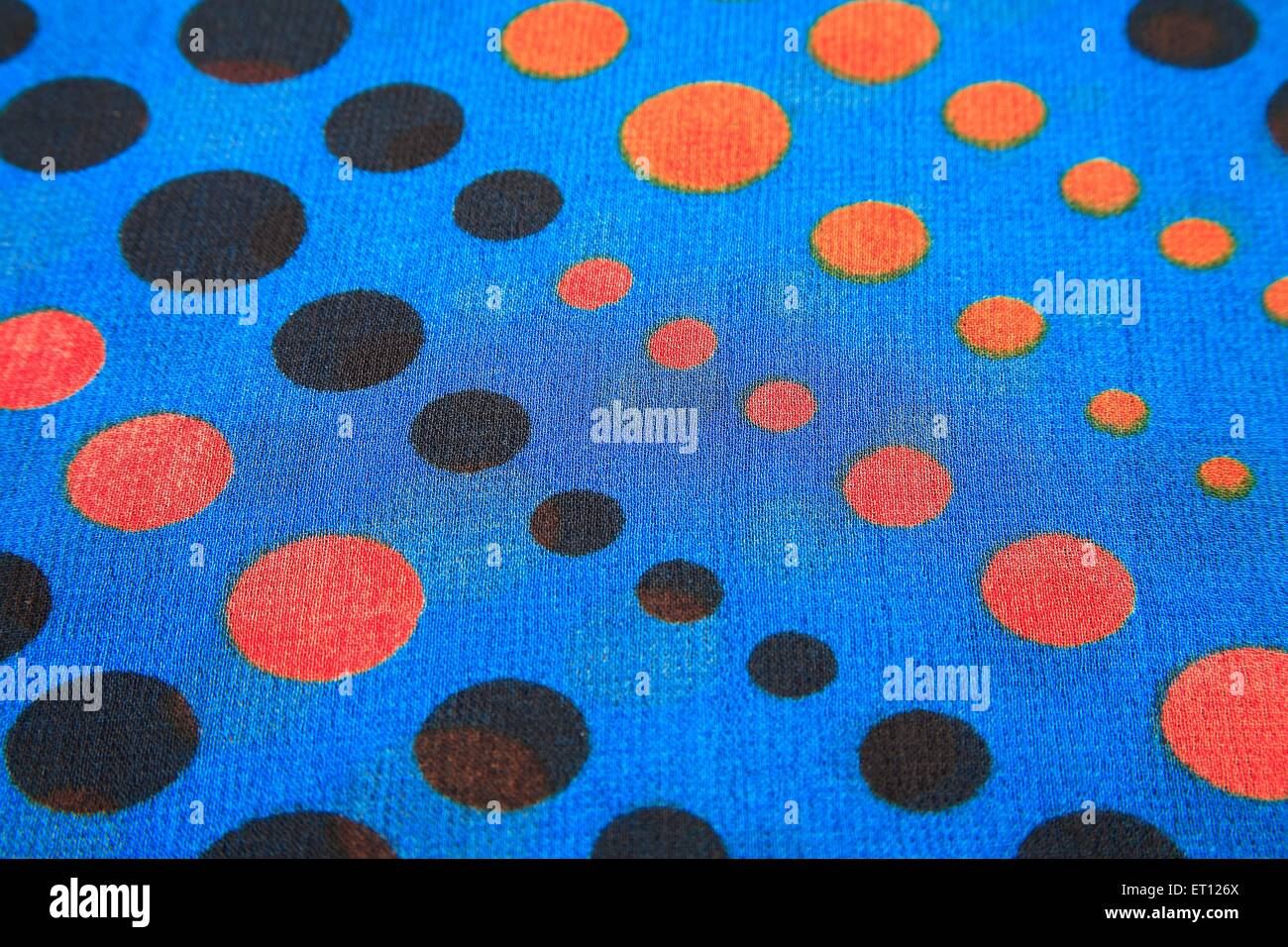 Polka Dots Baumwolltuch Stoff bedruckte Sari Stockfoto