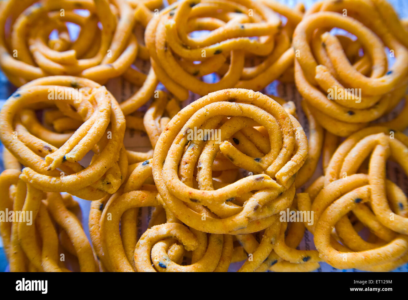 Indische gebraten Snack murukku Stockfoto