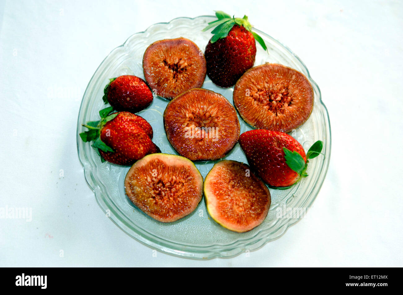 Feigen und Erdbeeren Indien Asien Stockfoto