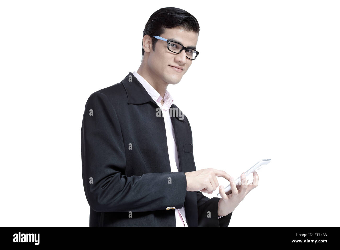 Mann, Umgang mit Tablet Indien Asien Herr #790E Stockfoto