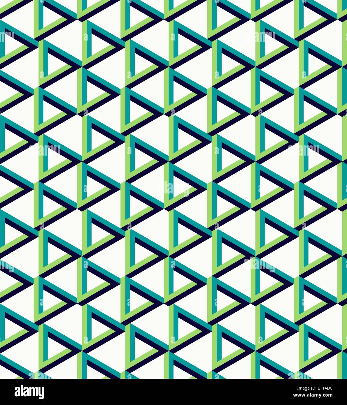 Abstrakte isometrische 3d unmögliche Dreieck Zeichen nahtlose Muster Hintergrund. Ideal für Stoff-Design, Verpackung Papier drucken Stock Vektor