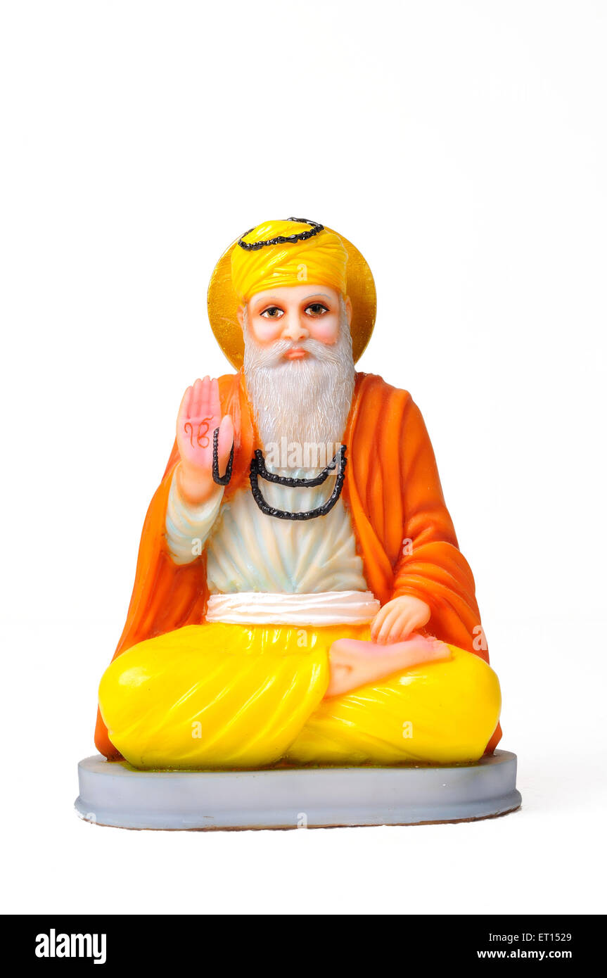 Clay Statue des Gottes Guru Nanak Stockfoto
