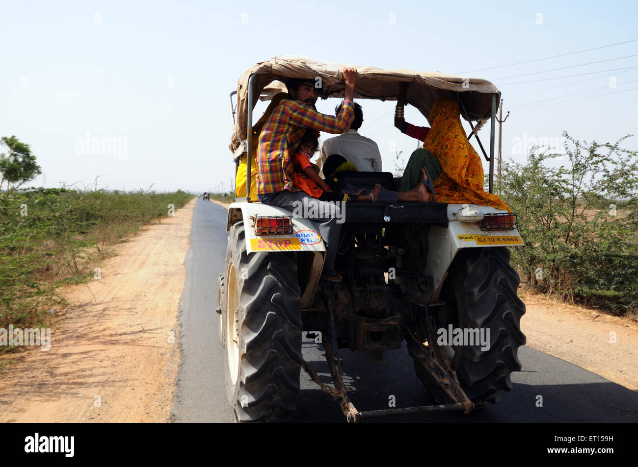 Traktor; Kutch; Gujarat; Indien Stockfoto