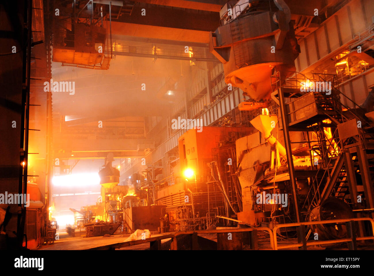 Stahlwerk, Stahlwerk, Stahlwerk, Stahlwerk, Essar Steel, Hazira, Surat, Gujarat, Indien Stockfoto