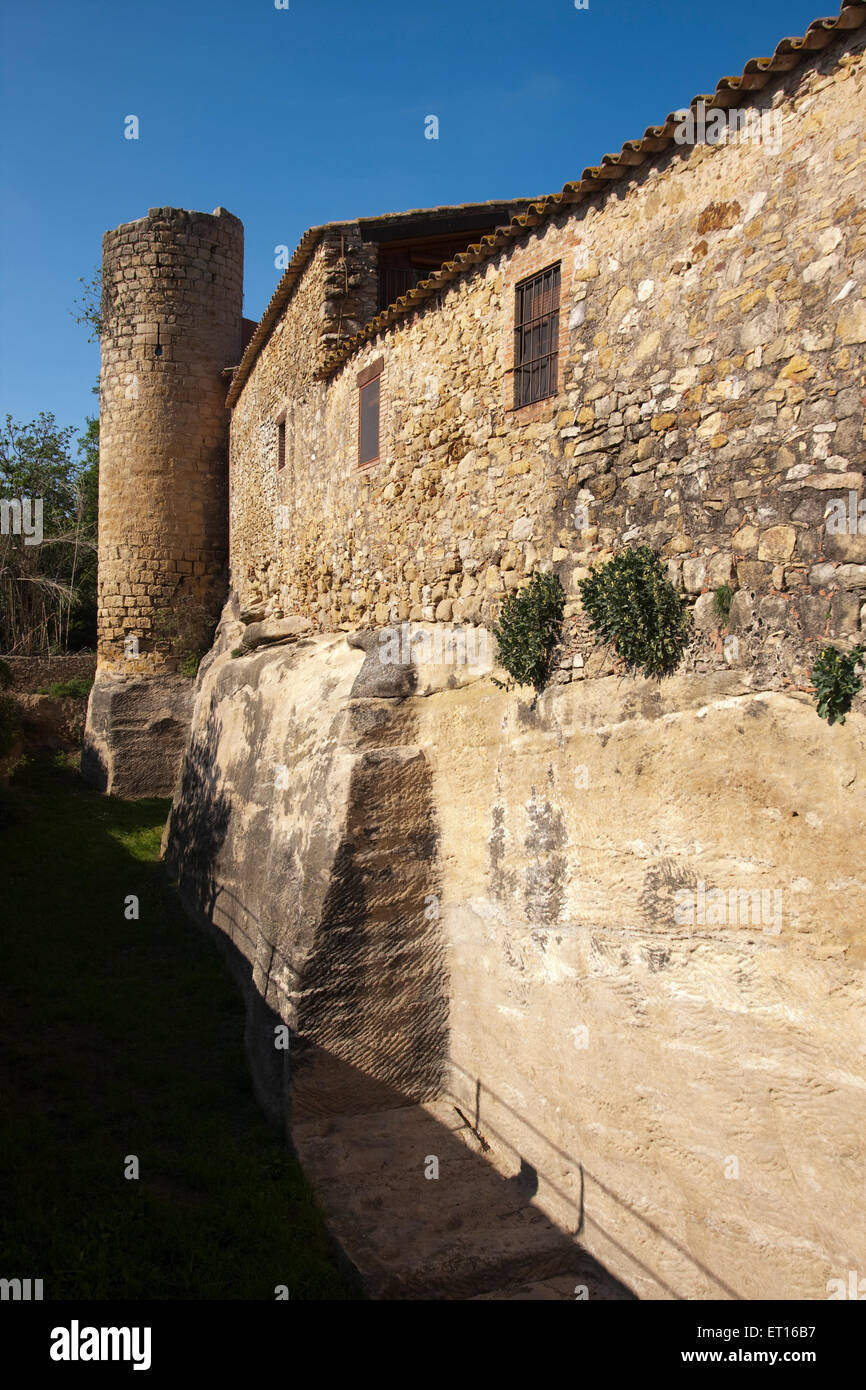 Grabenwand Peratallada (Forallac) Stockfoto