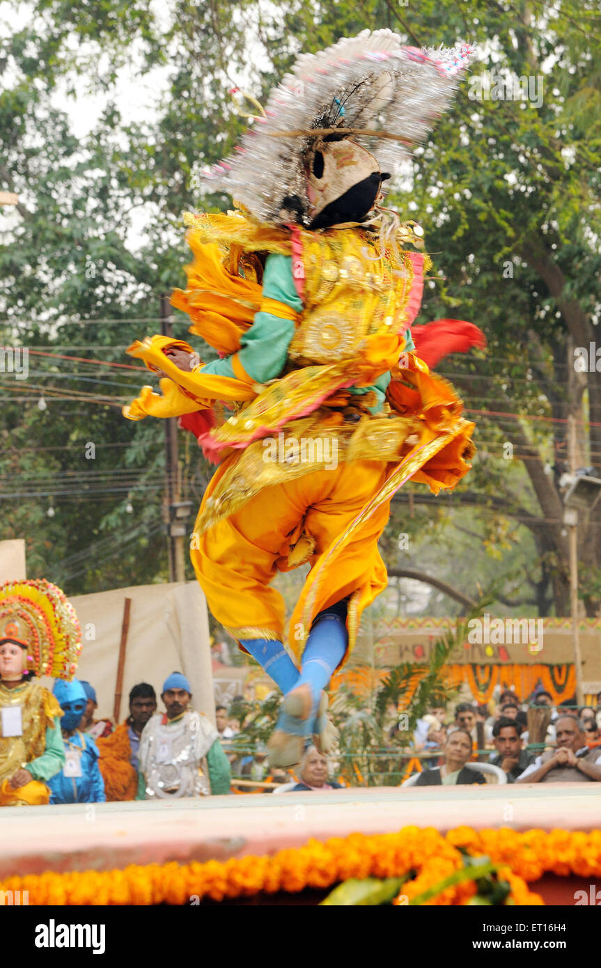 Folk-Tänzerin in Orissa; Indien Stockfoto