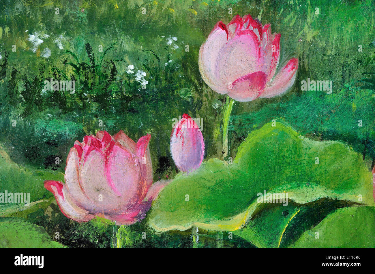 Gemälde von Lotus Stockfoto