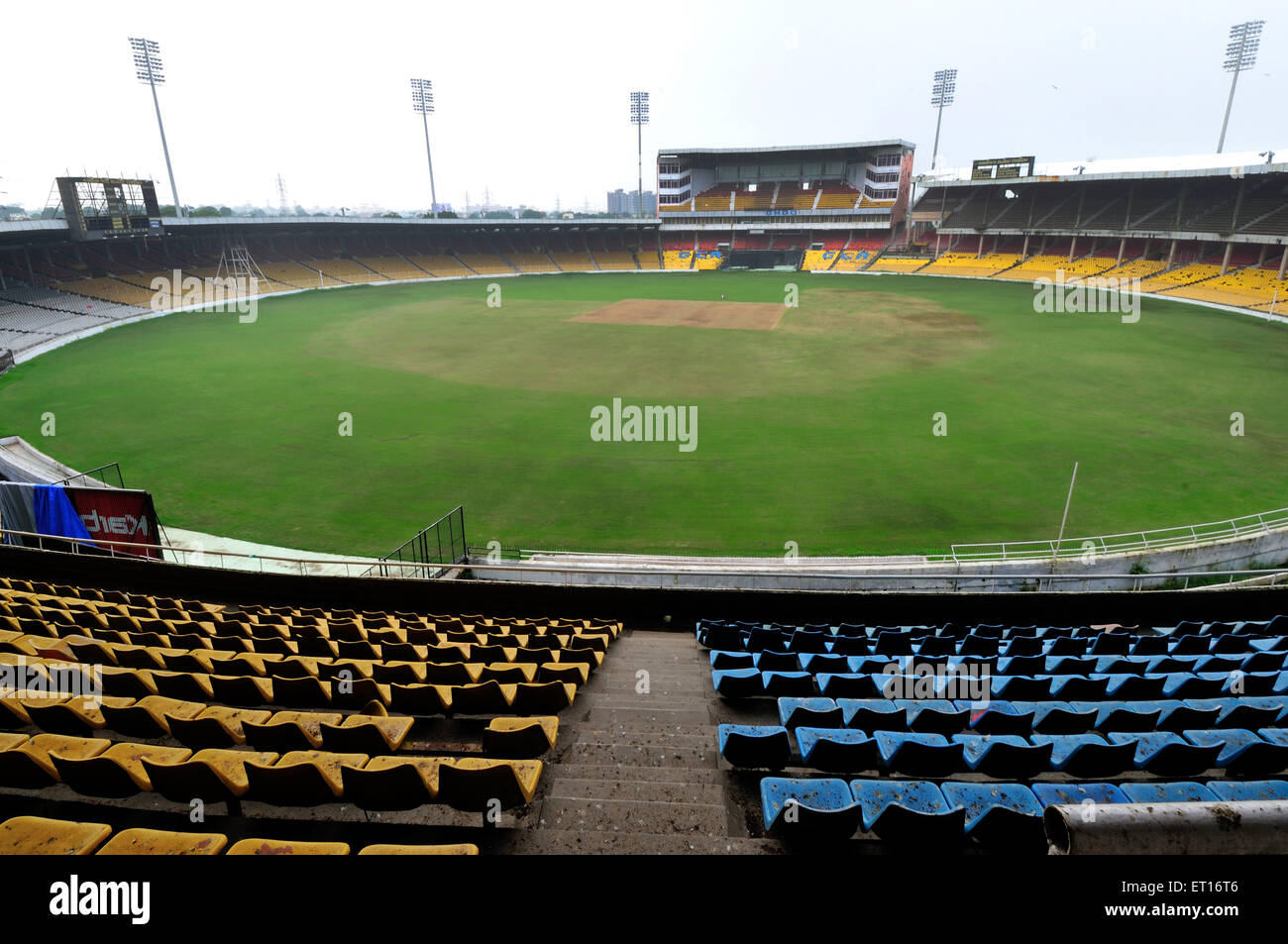 Motera Stadion der Gujarat Cricket Association Narendra Modi Stadion das größte der Welt Ahmedabad Gujarat Indien Asien Stockfoto