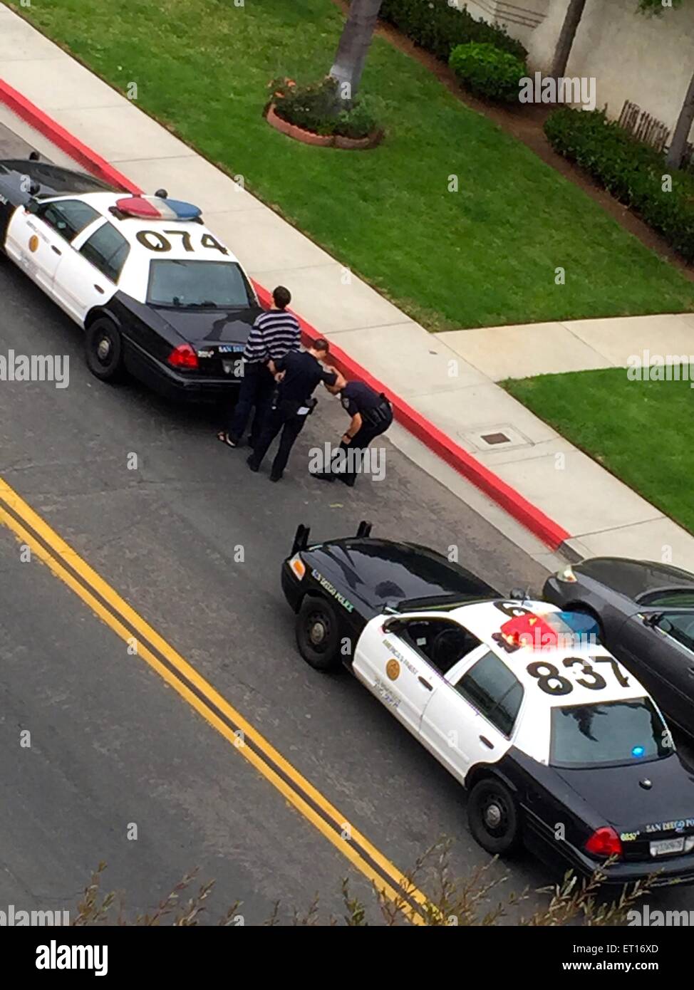 Polizeiarrest auf der Straße von San Diego Stockfoto