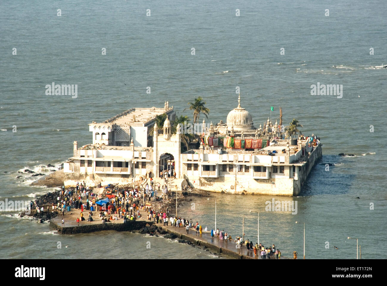 Haji Ali Dargah Moschee im arabischen Meer; Mahalaxmi; Mahalakshmi; Worli; Bombay; Mumbai; Maharashtra; Indien Stockfoto