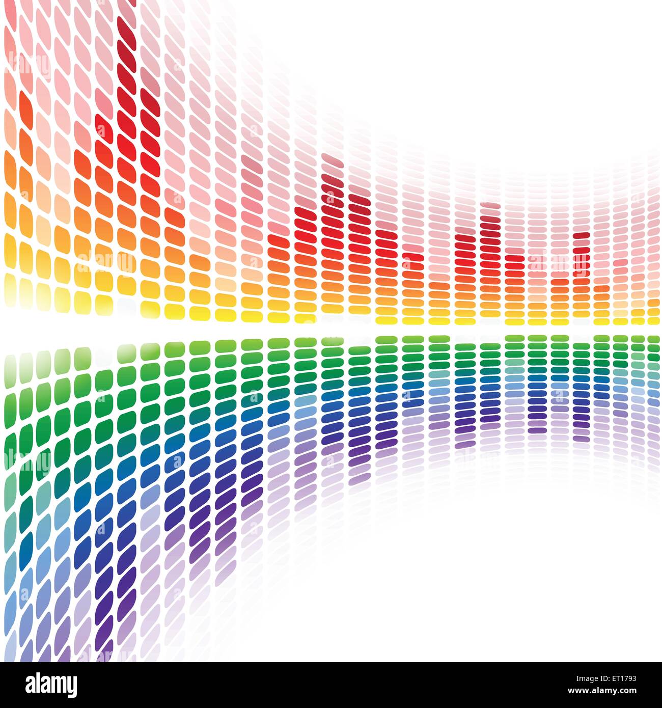 Regenbogen verzogen digitalen Equalizer auf weißem Hintergrund. 10 RGB EPS-Vektor-illustration Stock Vektor