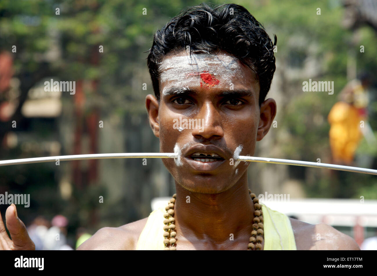 Thaipusam Festival, Thaiposam Festival, Wangen mit Speer durchbohrt, Murugan Festival, Vaikasi Visakam, Ayyappa, Indien Stockfoto