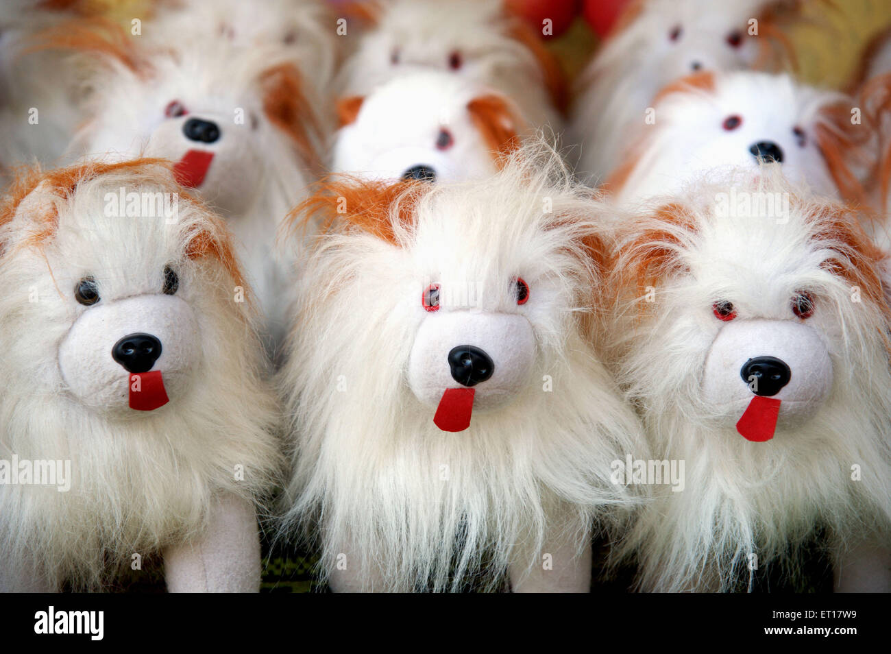 Spielzeug Hunde aus Kunsthaar Stockfoto