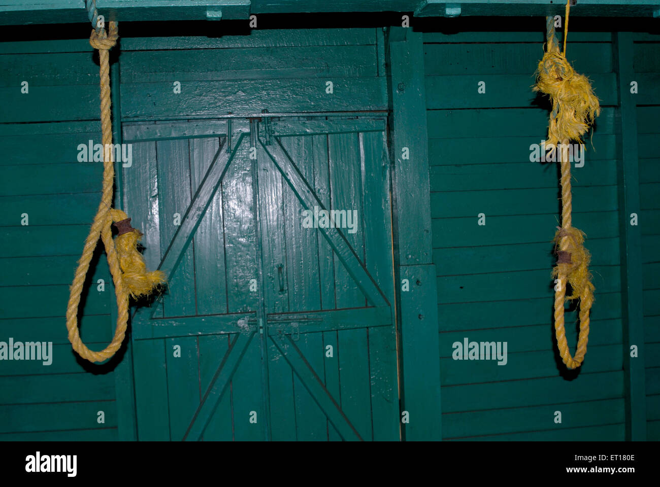 Galgen im Zellulären Gefängnis, Port Blair, Andaman- und Nicobarinseln, Unionsgebiet Indien, UT, Indien, Asien Stockfoto