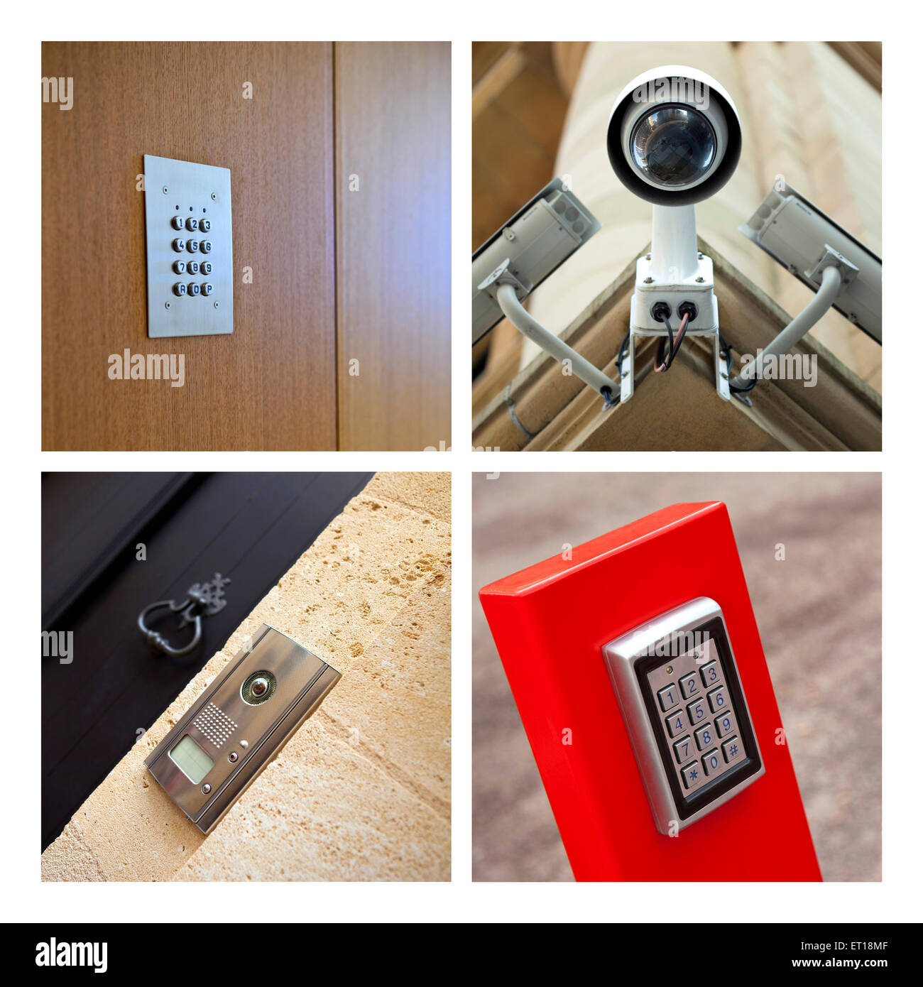 Kameras und digitalen Code auf einer collage Stockfoto