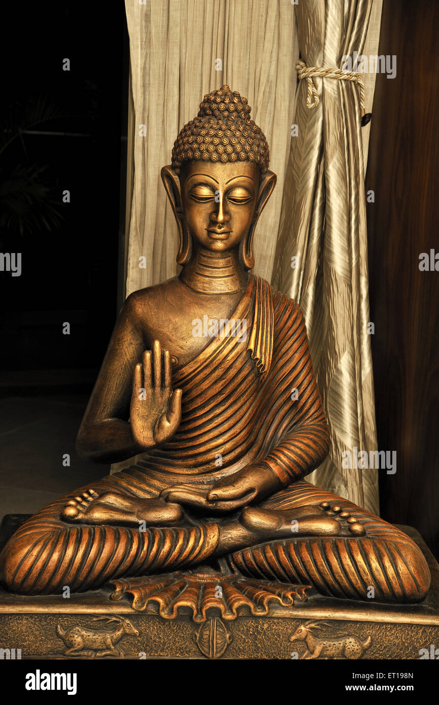 Metall-Statue von Gautam Buddha Indien Stockfoto