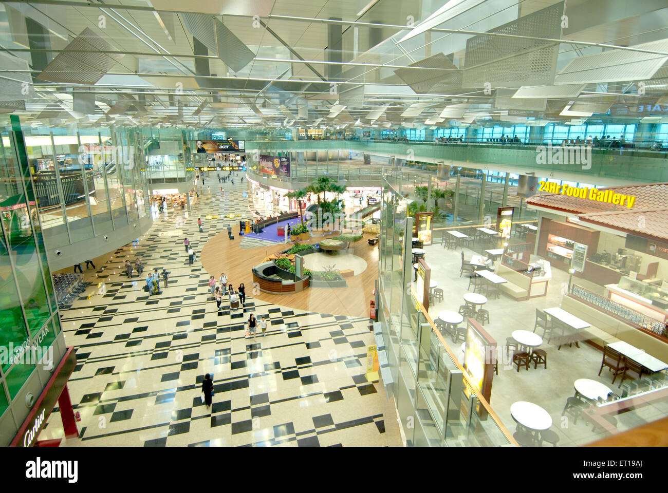 Interieur des Flughafens Singapur Changi, Interieur des Flughafens Changi, Singapur, Asien Stockfoto