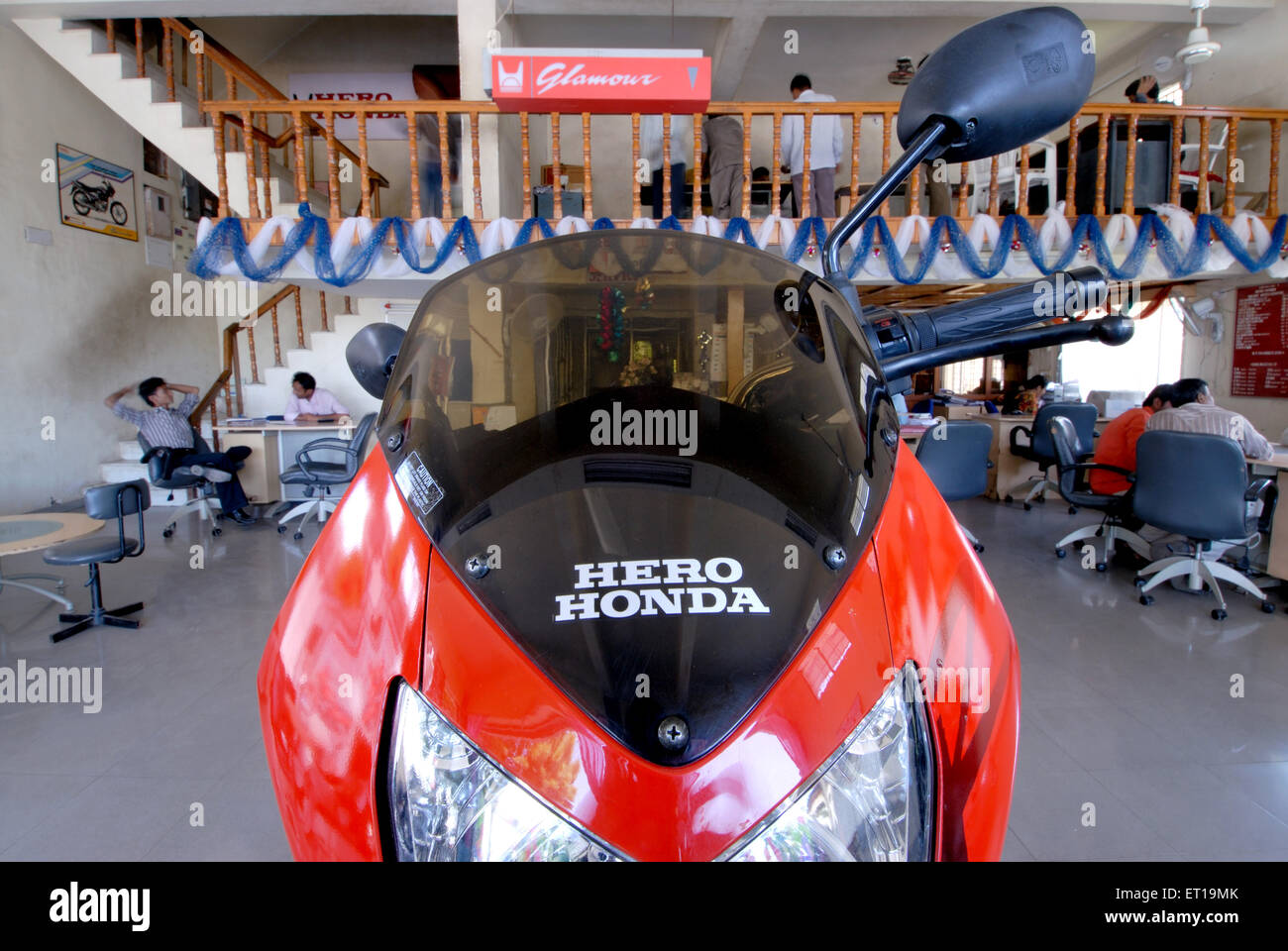 Hero Honda Fahrrad Showroom Indien Stockfoto