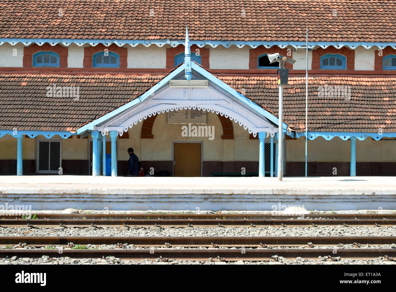 Alte Eisenbahn Station Dhola Verzweigung; Amreli; Gujarat; Indien Stockfoto