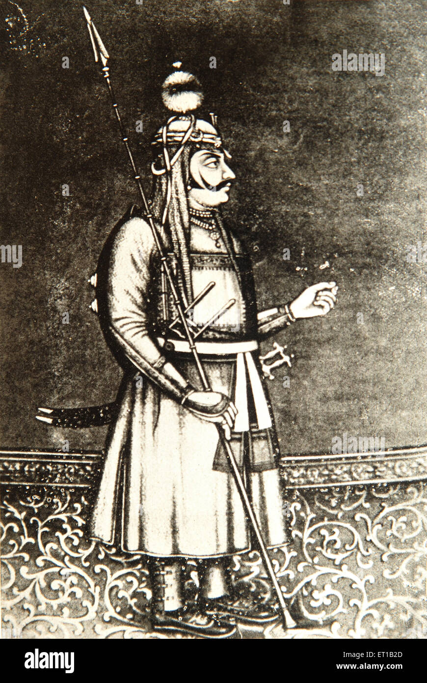 Maharana Pratap; Pratap Singh I; Hindu Rajput König von Mewar; Mewari Rana; Rajasthan; Indien; Indisch; Altes Bild aus dem 16. Jahrhundert Stockfoto