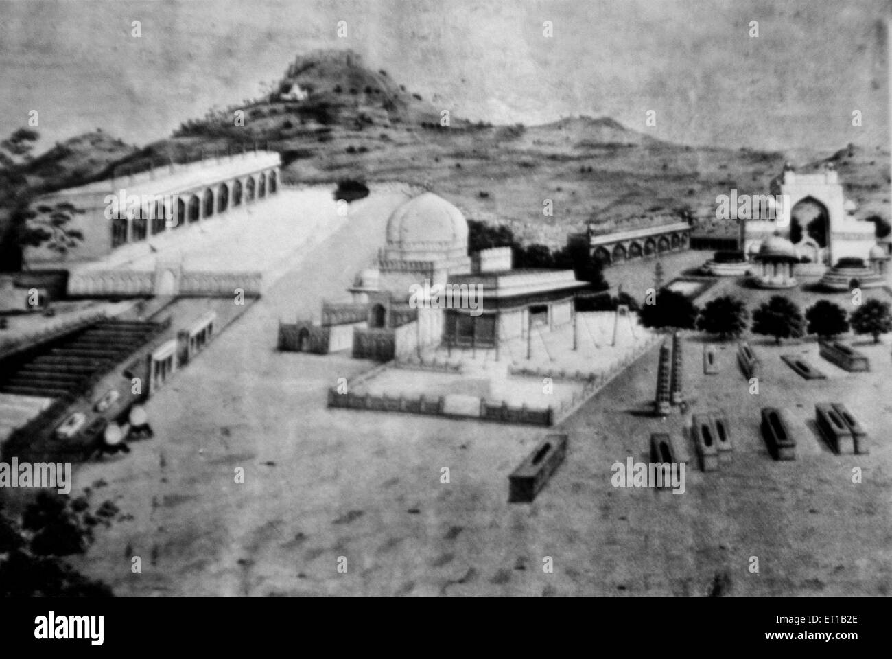 Altes Bild von Dargah Khwaja Garib Nawaz; Ajmer; Rajasthan; Indien Stockfoto