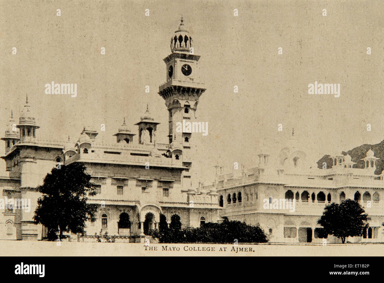 Mayo College; Ajmer; Rajasthan; Indien; Indisch; Altes Bild aus dem 19. Jahrhundert Stockfoto