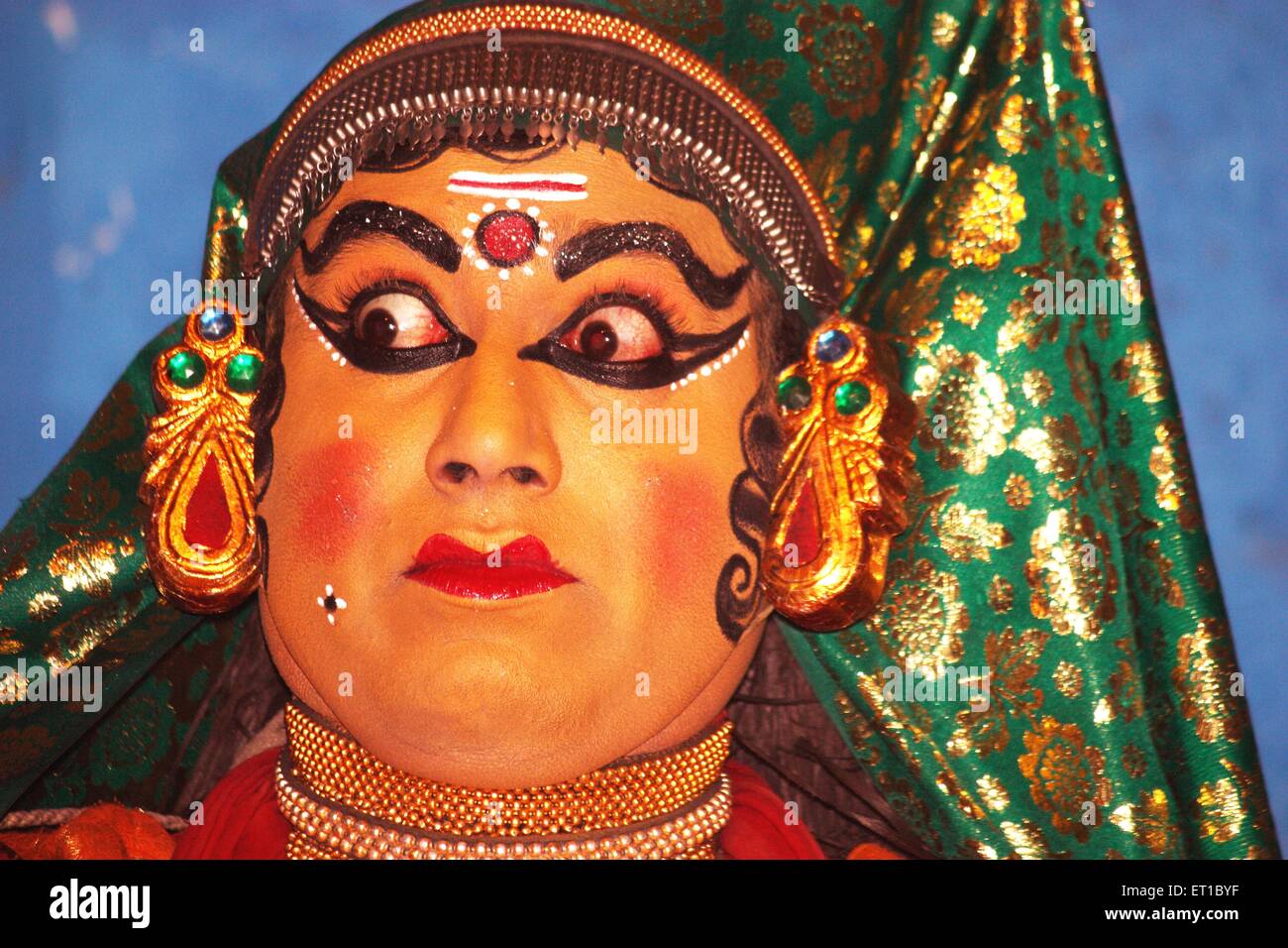 Kathakali Tanzshow Auge Leistung bei Mudra Centre in Thekkady Kerala Indien - Model Release # 764 Stockfoto